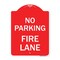 Signmission No Parking Fire Lane W/ Striped Border, Red & White Aluminum Sign, 18" x 24", RW-1824-23623 A-DES-RW-1824-23623 - alternate 1